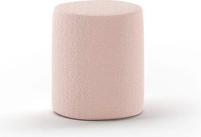 Puf de copii roz deschis cu tapițerie din stofă bouclé MOON – Vipack