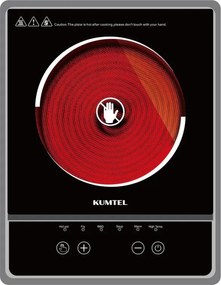 Plită cu infraroșu Kumtel HCA-1001, 2000 W, vitroceramică, 6 programe prestabilite, comandă tactilă, cronometru, negru
