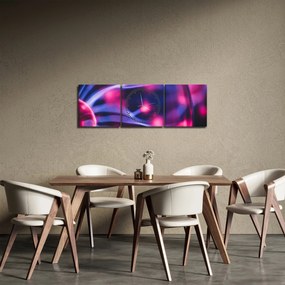 Tablou abstract mov (cu ceas) (90x30 cm)