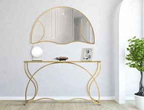 Oglinda decorativa aurie cu rama din metal, 110x66x2,5 cm, Glam Sunshine Mauro Ferretti
