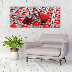 Tablou - Abstract metalic 3D (120x50 cm)