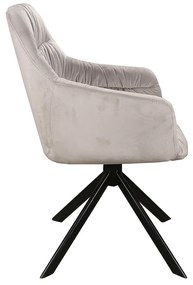 Scaun de bucaterie Astoria II Velvet, gri deschis