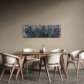 Tablou - Frunze de palmier (cu ceas) (90x30 cm)