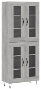 vidaXL Dulap înalt, gri sonoma, 69,5x34x180 cm, lemn compozit