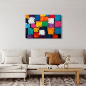 Tablou - Pictură cu pătrate colorate (90x60 cm)