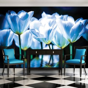 Fototapet - Flori - tonul albastru (152,5x104 cm)