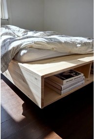 Pat în culoare naturală din lemn de pin fără tăblie cu somieră 90x200 cm Merge – Karup