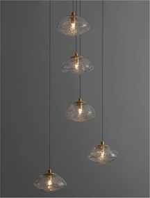 Lustra moderna cu 5 Pendule design decorativ KING aurie