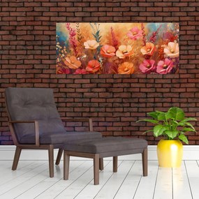 Tablou - Flori de pajiște, pictură (120x50 cm)