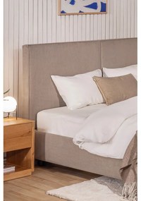 Pat dublu tapițat taupe cu spațiu de depozitare cu saltea / grătar 180x200 cm Myra Bold - Bonami Selection