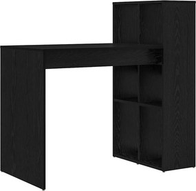vidaXL Birou cu raft Stejar Negru 108 x 55 x 103.5 cm Lemn compozit