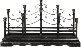 Sfeșnic vintage din fier forjat negru, 79x18x46 cm