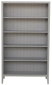 Biblioteca, gri, din lemn masiv, L110 cm, aspect rustic, Ernest