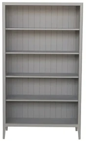 Biblioteca, gri, din lemn masiv, L110 cm, aspect rustic, Ernest