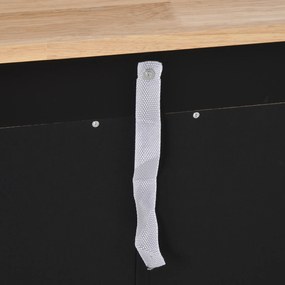 HOMCOM Mobila de depozitare bufet pentru living cu dulapuri, 2 sertare si rafturi reglabile, 68x40,3x85cm, negru si lemn natural | Aosom Romania
