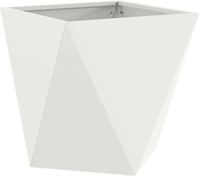 vidaXL Jardinieră Alb 50 x 50 x 50 cm Oțel