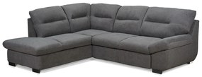 Coltar stanga extensibil, Toronto, 218 x 262 x 94 cm, lada de depozitare, gri