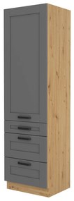 Dulap de bucătărie pentru alimente Lucid 60 DKS 210 3S 1F (Stejar artisan + dustgrey). 1045609
