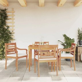 3155979 vidaXL Set mobilier pentru grădină cu perne, 5 piese, lemn masiv tec