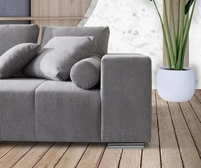 Canapea extensibilă dumonde cu ladă de depozitare si sezut confortabil din spuma high-density, Marbela Enjoy Silver XXL 295x100 cm