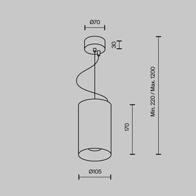 Pendul Efir P089PL-33W3K-B Maytoni LED, Negru, Germania