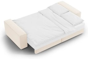 Canapea bej extensibilă/cu spațiu de depozitare cu tapițerie din catifea 247 cm Jodie – Micadoni