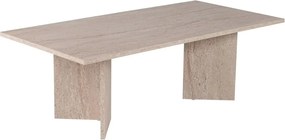 Masuta cafea SABIN, bej cu efect de piatra travertin, PAL, 119x60x40 c