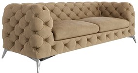 Canapea maro deschis cu tapițerie din catifea 225 cm Chelsea – Ropez