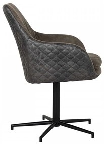 Scaun piele artificiala Lucy negru/maro