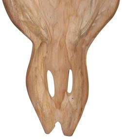 Sculptura craniu de taur montaj pe perete 69x6x60 cm lemn tec Maro