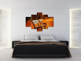 Tablou cu banca toamna (150x105 cm)