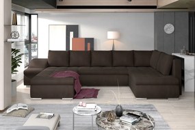 Canapea modulara, extensibila, cu spatiu pentru depozitare, 340x88x200 cm, Giovanni L02, Eltap (Culoare: Gri pepit / Alb)