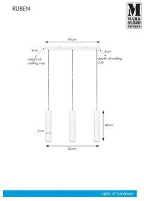 Markslöjd 107883 - Lustră pe cablu RUBEN 3xGU10/35W/230V