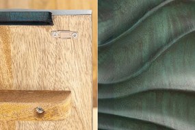 Comoda cu fronturi 3D design ondulat WAVE 160cm, turcoaz