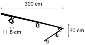 Sistem de șine cu 5 spoturi negru monofazat - Go