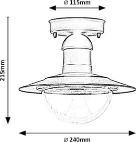 Brilagi - Plafonieră de exterior MOLDE 1xE27/60W IP44 negru