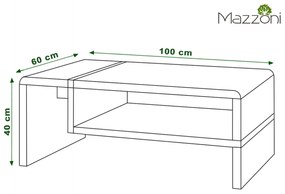 FOLK antracit / stejar artisan, masă de cafea