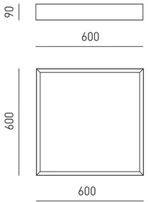 Plafoniera LED AOI 60x60cm, alb sau negru