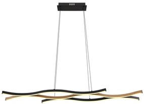 Lustra LED suspendata design modern Geronimo negru, maro