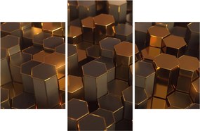 Tablou - Hexagoane de bronz (90x60 cm)