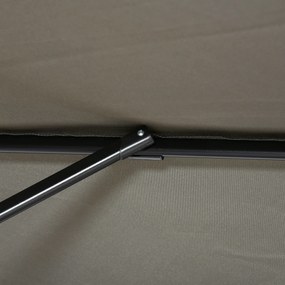 Outsunny Umbrelă de Grădină cu Manivelă, Rotire la 360° și Copertină Reglabilă pe 5 Niveluri, 2.5x2.5 m, Gri Deschis | Aosom Romania