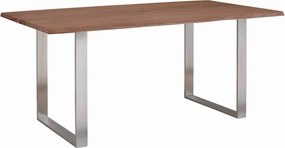 Masă lemn masiv Dining Morris Stejar Picioare Oțel Inoxidabil - 300x120