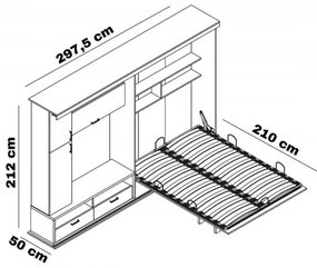 Pat rabatabil dublu cu somiera inclusa - DOUBLE SALOON (140X190)