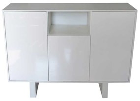 COMODA IANIA, 120X36X90 CM, 3USI, CULOARE ALB, PAL, CADRU METAL