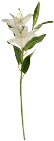 Floare artificială crin de vale, alb, două floriși boboc, h. 84 cm
