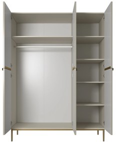 Dulap Nicole 150 cm - cașmir / picioare aurii