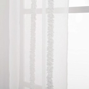 Draperie alba TASMA cu model 140x250 cm Agatat: Inele metalice