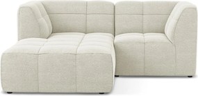 Colțar bej cu tapițerie din țesătură bouclé (cu colț pe partea stângă/cu șezlong) Aloha – Makamii