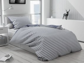 Lenjerie de pat bumbac Caprivi albastru Tip plic hotel Dimensiunile lenjeriei: 70x90 cm; 140x220 cm