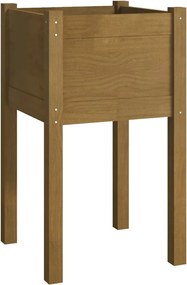 vidaXL Jardinieră de grădină, maro miere, 40x40x70 cm, lemn masiv pin